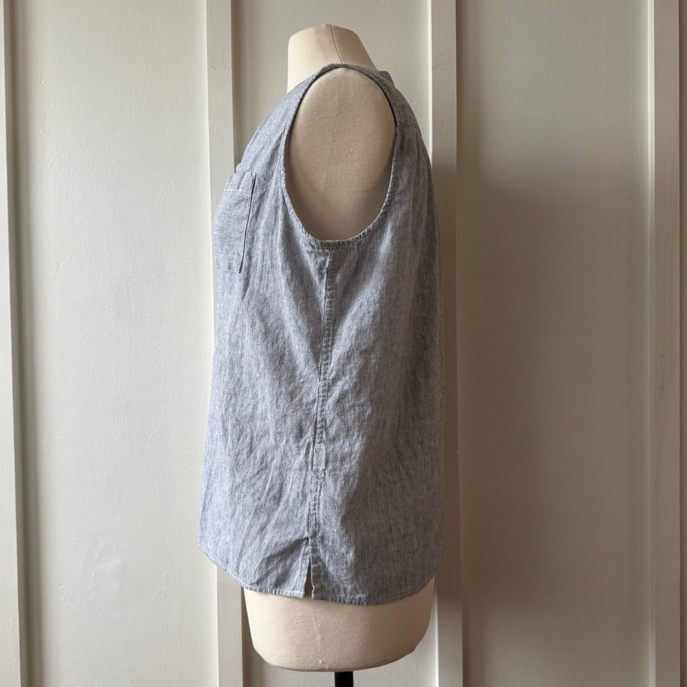 Pendleton Striped Sleeveless Button-Front Top Siz… - image 3